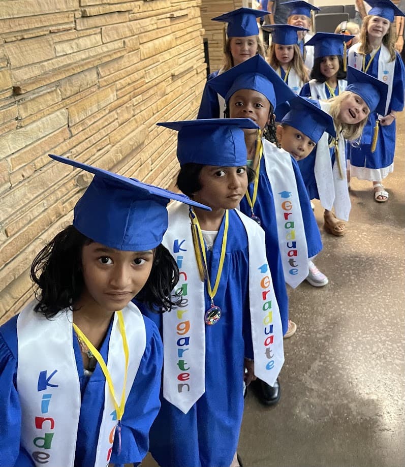 Students celebrating in elementary class