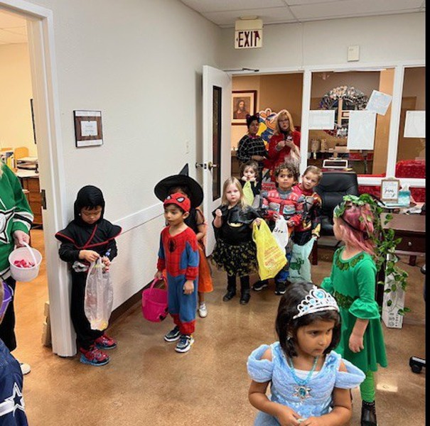 Students celebrating Halloween in costume